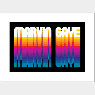 Retro Marvin Proud Name Personalized Gift Rainbow Style Posters and Art